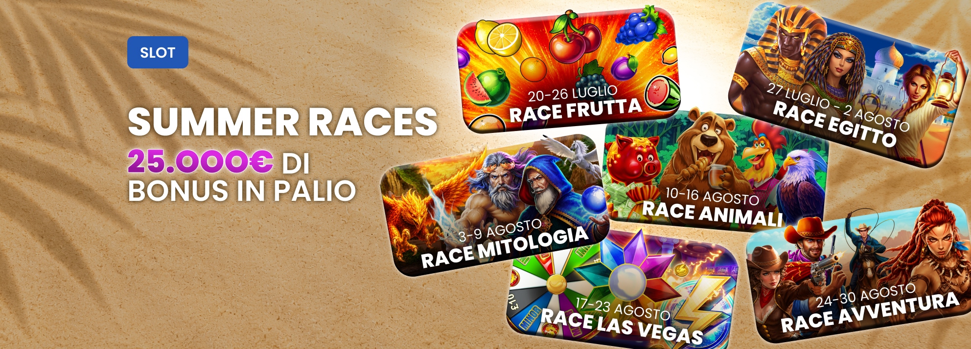 Summer Races: 25.000€ di bonus in palio