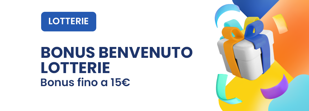 Bonus Benvenuto Tutti i Giochi Bonus Benvenuto Tutte le Lotterie